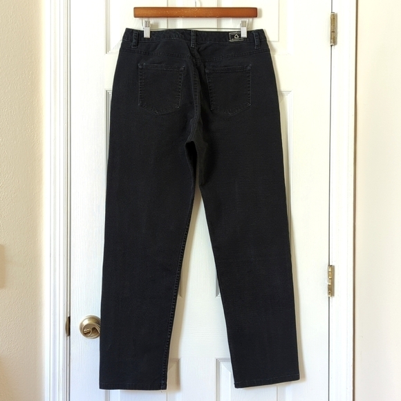 Liz Claiborne 90's Vintage High Waisted Relaxed Fit Straight Leg Jeans Black 12 - Picture 4 of 14